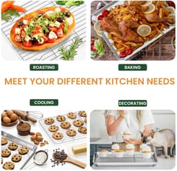 Ibenzoa® Veelzijdige Roestvrijstalen Bakplaat Set met Koelrooster voor Oven en Airfryer Gebruik — thumbnail 6