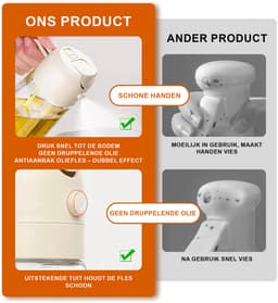 SEVENMOON® 2-in-1 Olijfolie Sprayer – 470 ml – Giet- en Sprayfunctie – Navulbare Glazen Oliefles – Ideaal voor BBQ, Airfryer en Gezond Koken" — thumbnail 3