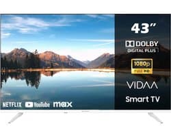 Horizon Smart TV 43 inch - LED Televisie - Diamant Serie Full HD - WiFi - Netflix - Frameless Slim Design - Wit