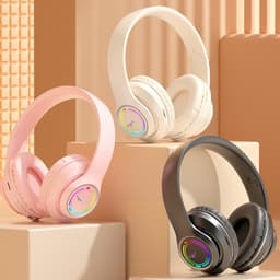 KINSI Draadloze Bluetooth-headset, over-ear gaming-hoofdtelefoon met achtergrondverlichting, Bedrade headset, RGB-ruisonderdrukking — thumbnail 5