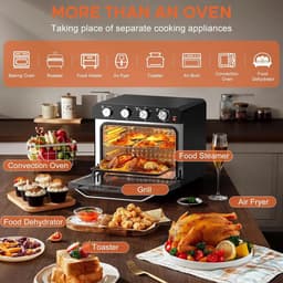 Airfryer Oven - Hetelucht Friteuse - Vrijstaande Oven - Pizzaoven - 36L - 2000W - 10-in-1 Functies - Digitale Timer & Temperatuur - Dubbel Glas - RVS — thumbnail 6