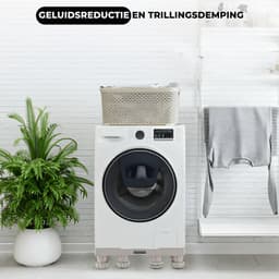HCH Wasmachine Verhoger - 12 Poten - Anti Slip - Tot 300 KG Draagkracht - Verstelbaar - Wasmachine Opbouwmeubel - Witgoed Verhoging - Geschikt voor Wasmachine, Droger, Koelkast, Diepvries en Fornuis - Wit — thumbnail 5