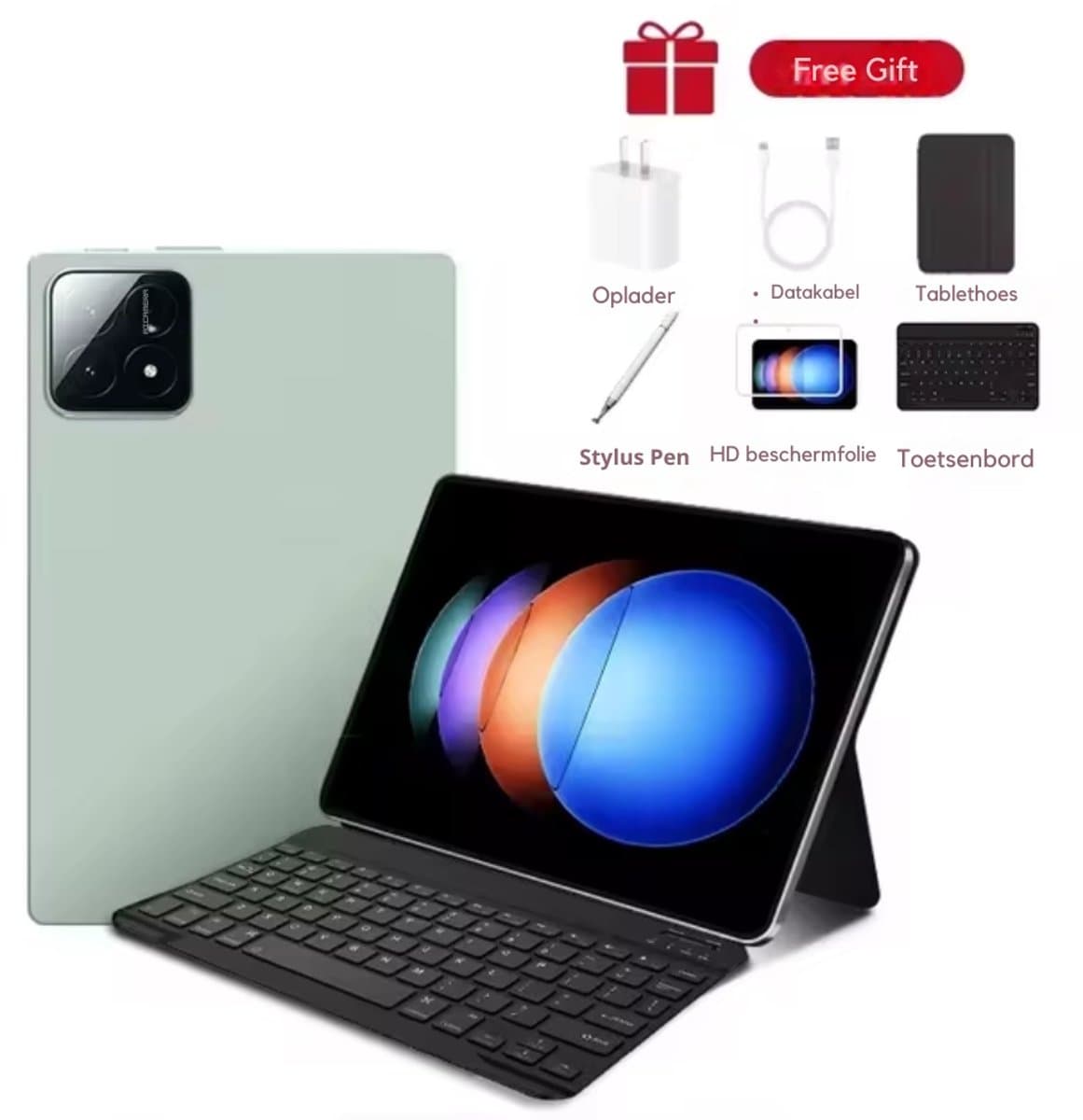 Mookes Tablet Android Snapdragon888 11Inch Hd 16GB 1TB 12000Mah 5G Dual Sim Bluetooth Wifi Gps Tablet - Green — afbeelding 1