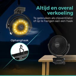VENTRA® Draadloze Ventilator – Ventilator – Tafelventilator – Handventilator - Mini Ventilator - 5 Windsnelheden - 12000 mAh - 28,6 x 24,4cm — thumbnail 4