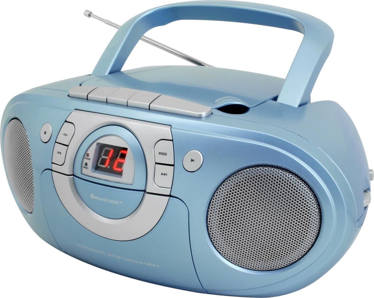 Soundmaster SCD5100BL - Boombox met FM-radio, CD- en cassettespeler, blauw — afbeelding 1