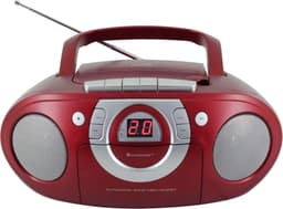 Soundmaster SCD5100RO - Boombox met FM-radio, CD- en cassettespeler, rood — thumbnail 1