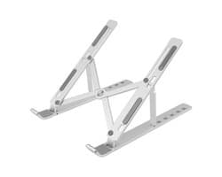 Silvergear Laptop Standaard Verstelbaar - Laptop Stand - Opvouwbaar - Inklapbaar - Hoesje - Zilver
