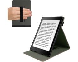 kwmobile e-reader hoesje geschikt voor Kobo Aura ONE hoes - E reader flip case van kunstleer - Ereader cover met handgrip en stand - In roségoud