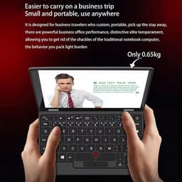 7 Inch Touch Screen Pocket Mini Laptop Win 10 Handheld PC met 12GB RAM en 256GB Opslag Dual Band WiFi Front Camera USB3.0 - Draagbare Computer Notebook met J4105 CPU (12G+256G EU-stekker) — thumbnail 2