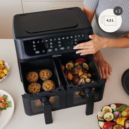 Zeegma Knapper Dual - Airfryer - 9L - 1700 W - 12 frituurprogramma's - Vetvrij Koken - Tefloncoating — thumbnail 23