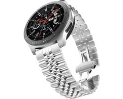 By Qubix - Geschikt voor Garmin bandje - Geschikt voor Garmin Vivoactive 4 / 4L - Stalen band - Zilver - Smartwatch bandje 22mm