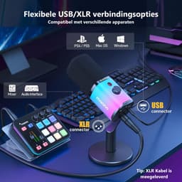 Maono - Starterspack - PD100X & G1 NEO & XLR Kabel - Podcast Starterspack - Gaming Streaming - USB RGB Microfoon - Streaming Deck - DJ Mixer — thumbnail 2
