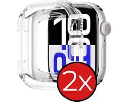 Hoesje - 2 Stuks - Geschikt voor Apple Watch 10 42mm - Sterk & Shockproof - Siliconen Case Cover - Smartwatch Full Bumper Hoes - Transparant