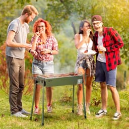 Outsunny - Houtskoolgrill - met Grillrooster - Roestvrij - Groen — thumbnail 2