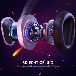 StayPowered RGB Gaming Headset - Ultiem Geluid voor Top Gamers - Ergonomisch Ontwerp - Ruisonderdrukkende Microfoon - Brede Compatibiliteit - Gemakkelijke Bediening - RGB Verlichting - Wit/Zwart - Levering Sneller dan Aangegeven! — thumbnail 4