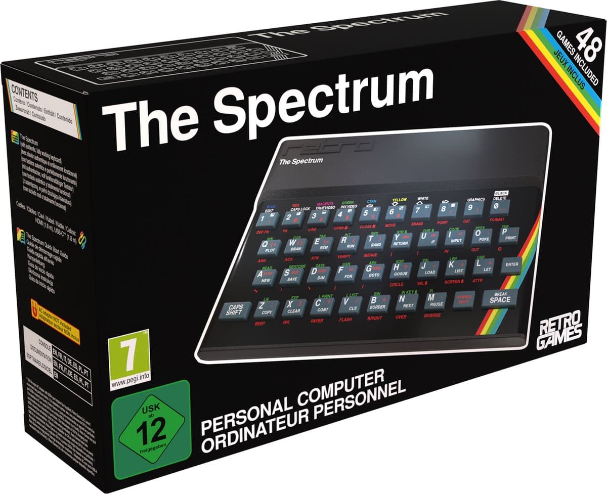 The Specrum - Retro 48 Ingebouwde Games - Zwart — afbeelding 1