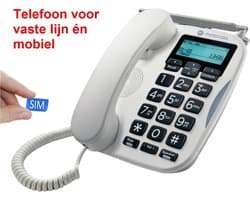 Telefoon voor vaste analoge lijn én mobiele netwerk - 4G - Noodtelefoon - 500