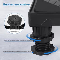 White-Label® Wasmachine Verhoger - Ombouw - Kast - Zwart — thumbnail 5