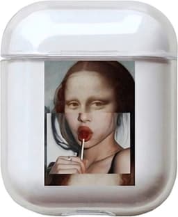 Shieldcase Mona Lisa Case - beschermhoes geschikt voor Airpods 2 case - transparant - Hardcase transparant met Mona Lisa print - Patroon hoesje geschikt voor Airpods 2 — thumbnail 1
