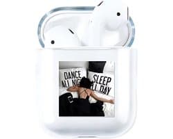 Shieldcase Sleepy Girl Case - beschermhoes geschikt voor Airpods Case - doorzichtig hoesje met print - transparant