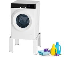 Wasmachine Verhoger - Wasmachine opbouwmeubel - Tot 100kg - Wasmachine Kast - Wasmachine Sokkel Universeel Wit