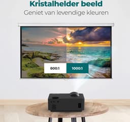 Spoused Beamer - Full-HD - 11.000 Lumen - Streamen Vanaf Je Telefoon Met WiFi - Mini Beamer - Zwart — thumbnail 3