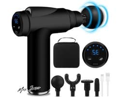 Mrs. Jones Spier Massagepistool - Mini Massagepistool met 32 Instelbare Niveaus - 3500 tpm - 4 Massagekoppen - lcd-scherm - Licht en Draagbaar - voor Pijn en Spierstijfheid .