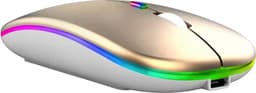 Draadloze Muis - 2.4G - Oplaadbaar - Bluetooth Muis Draadloos - RGB LED - Laptop - Universeel - Ergonomisch - 4 Knoppen - Stil - Goud — thumbnail 1