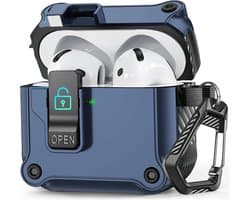 YONO Hoesje geschikt voor Airpods 4 - Case - Lock - Donkerblauw