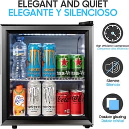 Equivera Mini Fridge for Drinks - Kleine Koelkast - Mini Koelkasten - Minibar - Mini Fridge - Mini Koelkast - Mini Koelkastje - Must have voor in Huis! — thumbnail 5