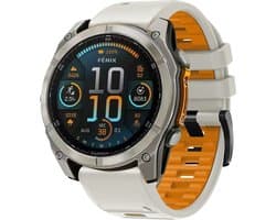 Stravo Siliconen bandje in Fenix 8 Stijl voor Garmin Fenix 5 (Plus)/Fenix 6 (Pro)/Fenix 7 (Pro-Sapphire-Solar)/Fenix 8-47mm/Fenix E-Garmin Epix (Pro) Gen 2-47mm - Quickfit 22 / 22mm band voor Garmin smartwatches - Horlogebandje - Woestijn Oranje