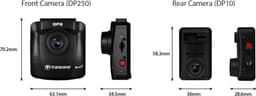 Transcend DrivePro 620 Dashcam Kijkhoek horizontaal (max.): 140 ° Accu, Display, Dualcamera, Achteruitrijcamera — thumbnail 2