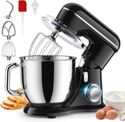 White-Label® Mixer met Mengkom - Keukenmachine - Keukenrobot - Zwart — thumbnail 1