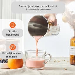 Luxe Milkshake Machine – Blender – Sapcentrifuge – Slowjuicer – Milkshaker – Voor Horeca of Thuis – Dubbele Beker – RVS – 750W — thumbnail 3