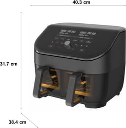 Instant Vortex Plus 7,6L Digitale Heteluchtfriteuse met ClearCook & Dubbele Mand 8 in 1 Slimme Programma's 1700W Zwart XL Capaciteit — thumbnail 2