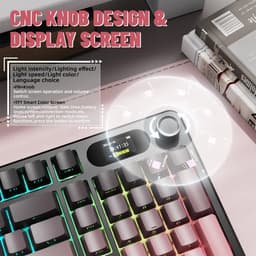 ATTACK SHARK X98PRO - Draadloze Mechanisch Gaming Toetsenbord - Side Printed PBT Keycaps - TFT Scherm - Multifunctionele Draaiknop - Wired/2.4G/Bluetooth Tri-Mode - Gasket Mod - 98keys - Blackberry — thumbnail 3