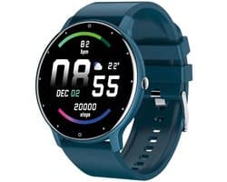 Royal Supplies SQ-33 Smartwatch - Smartwatch Heren - Smartwatch Dames- Smartwatch Kinderen - HD Touchscreen - Horloge - Stappenteller - Bloeddrukmeter - Saturatiemeter - IOS & Android -Screenprotector- Blauw