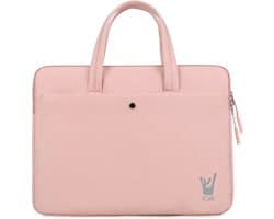 UrbanShield Laptoptas geschikt voor Macbook / Laptop tot 15 & 16 inch - Waterdicht, Stijlvol en Praktisch met Ruime Vakken - Laptop Sleeve Roze