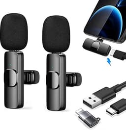 ThunderGold Draadloze Microfoon - 2 stuks - Microfoon Draadloos - Dasspeld Microfoon Draadloos - Microfoon Bluetooth - Lavalier Microfoon - USB-C & 8-pins ontvanger - Geschikt Voor Alle Telefoons — thumbnail 6
