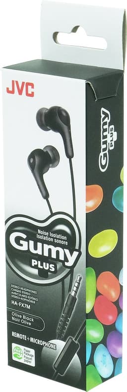 JVC HA FX7-M "Gumy Plus" oordopjes met afstandsbediening en microfoon - Zwart — thumbnail 2