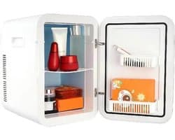Mini koelkast - Tafelmodel koelkast - Draagbare vriezer - Minibar - 20 liter - Stille koelkast - Energiezuinige koelkast - Mini Beauty koelkast - Huidverzorging bewaren - Wit