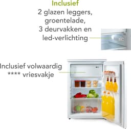 DOMO DO91127 Koelkast Tafelmodel - Met Vriesvak - 113L - C - Vrijstaand - Wit — thumbnail 6