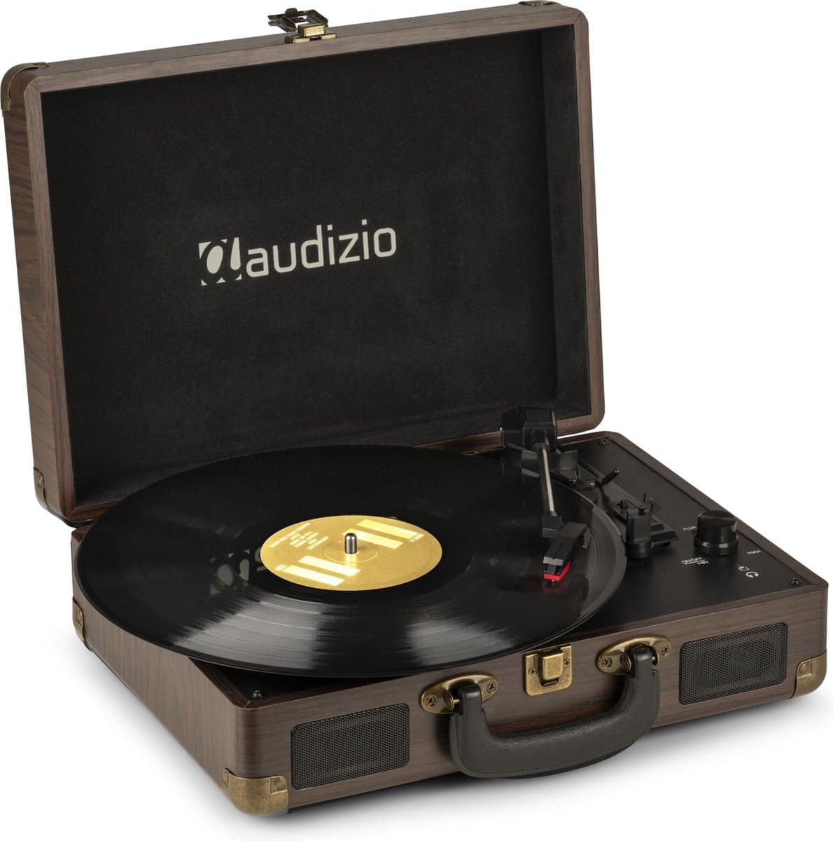 Retro platenspeler met speakers - Audizio RP114W - Model 2025 - met PC software - Houtlook — afbeelding 1
