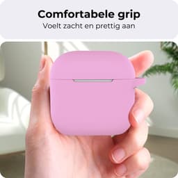 Hoesje - Geschikt voor Apple AirPods 4 - Siliconen Hoes met Clip - Silicone Case Cover - Flamingo — thumbnail 3