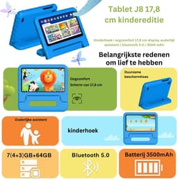White-label Kindertablet Vanaf 3 Jaar - Tablet Kinderen - Kinderspeelgoed - Blauw — thumbnail 4