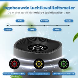 Vibrix PureFlow70 Pro Luchtreiniger / Air Purifier – EPA 14 + koolstoffilter – 468 m³/u – Voor kamers tot 70 m² – Ionisator – App-bediening – Zeer stil met slaapstand – Luchtkwaliteitindicator — thumbnail 6