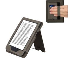kwmobile e-reader hoesje geschikt voor Kobo Clara 2E hoes - E reader flip case van kunstleer - Ereader cover met stand - Opkomende Zon design in grijs
