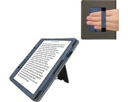 kwmobile flip cover voor e-reader - geschikt voor Amazon Kindle Scribe (2022/2024) - Van imitatieleer en -suède - In donkerblauw / donkergrijs