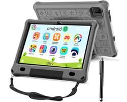 Olvy Kindertablet PRO - 6000 mAh - Vanaf 3 Jaar - 128GB - 4GB+4GB RAM - Ouder Control App - 10 Inch - Tablet - Tablet Kinderen & Volwassenen - Stevige Beschermhoes - 100% Kidsproof
