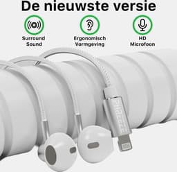 Bedrade Oordopjes geschikt voor iPhone oortjes - Bedraad - 2 Stuks - Werkt Direct - Geschikt voor Apple Lightning ( 14, 13, 12, 11, X, Pro Max Xs ) Oordoppen met Draad — thumbnail 2
